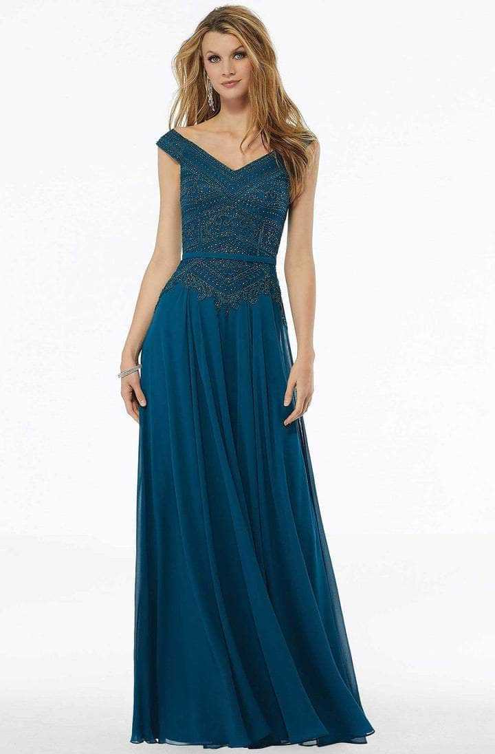 MGNY by Mori Lee, MGNY By Mori Lee - 72134SC Embellished V-neck Evening Gown