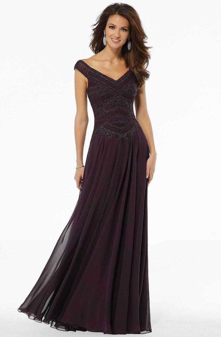 MGNY by Mori Lee, MGNY By Mori Lee - 72134SC Embellished V-neck Evening Gown