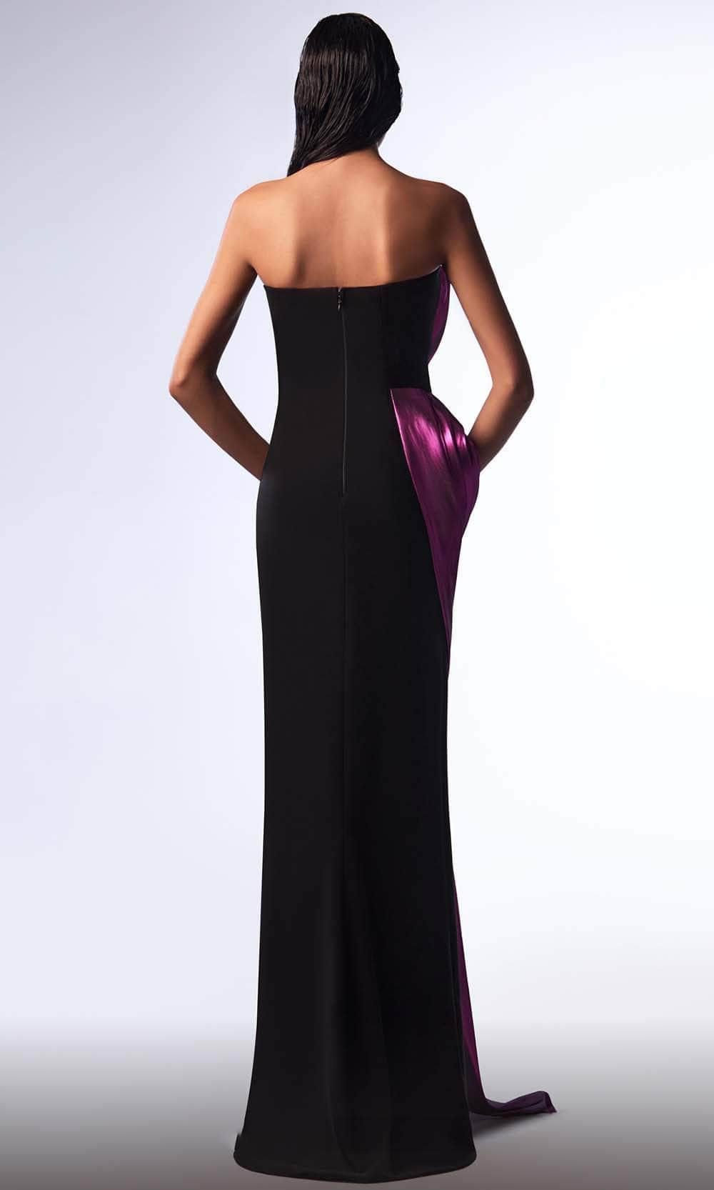 MNM Couture, MNM Couture G1730 - Metallic Sash Evening Dress