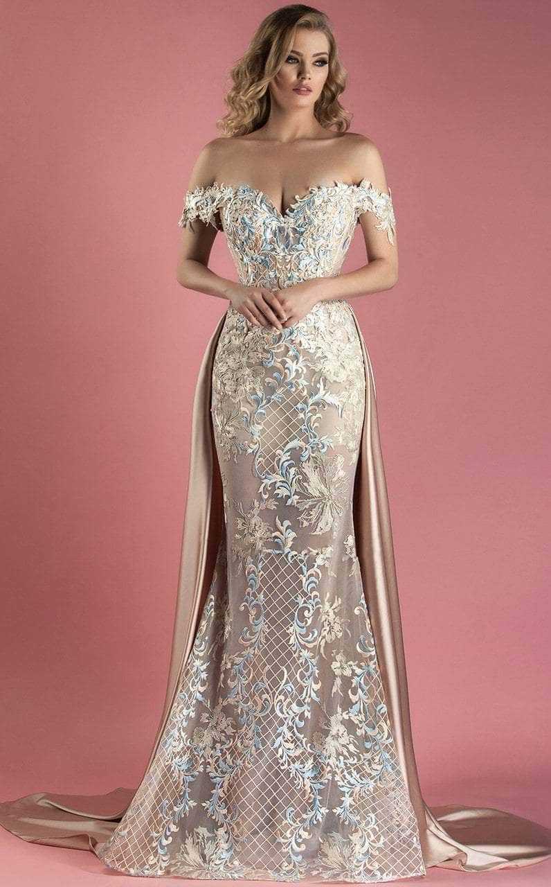 MNM Couture, MNM Couture - K3556 Applique Embellished A-Line Gown