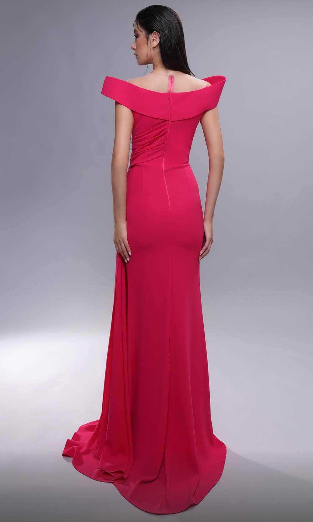 MNM Couture, MNM Couture K4093 - Plunging Off Shoulder Evening Dress