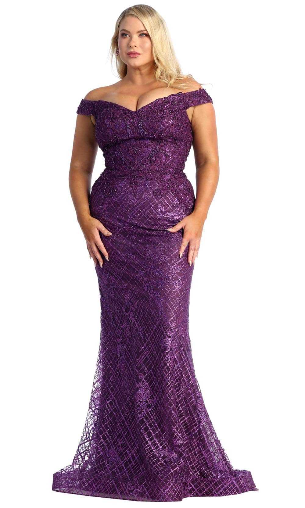 May Queen, May Queen RQ7930 - Embroidered Sheath Evening Dress