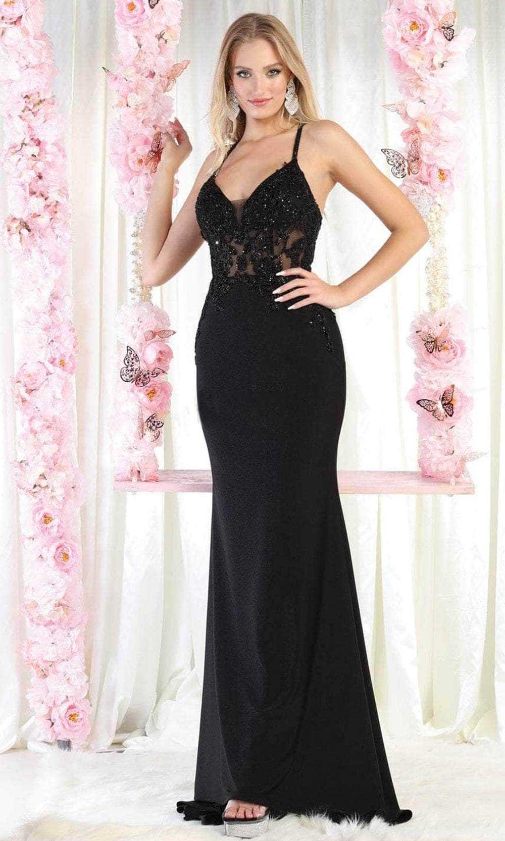 May Queen, May Queen RQ7991 - Embellished Sleeveless Evening Dress