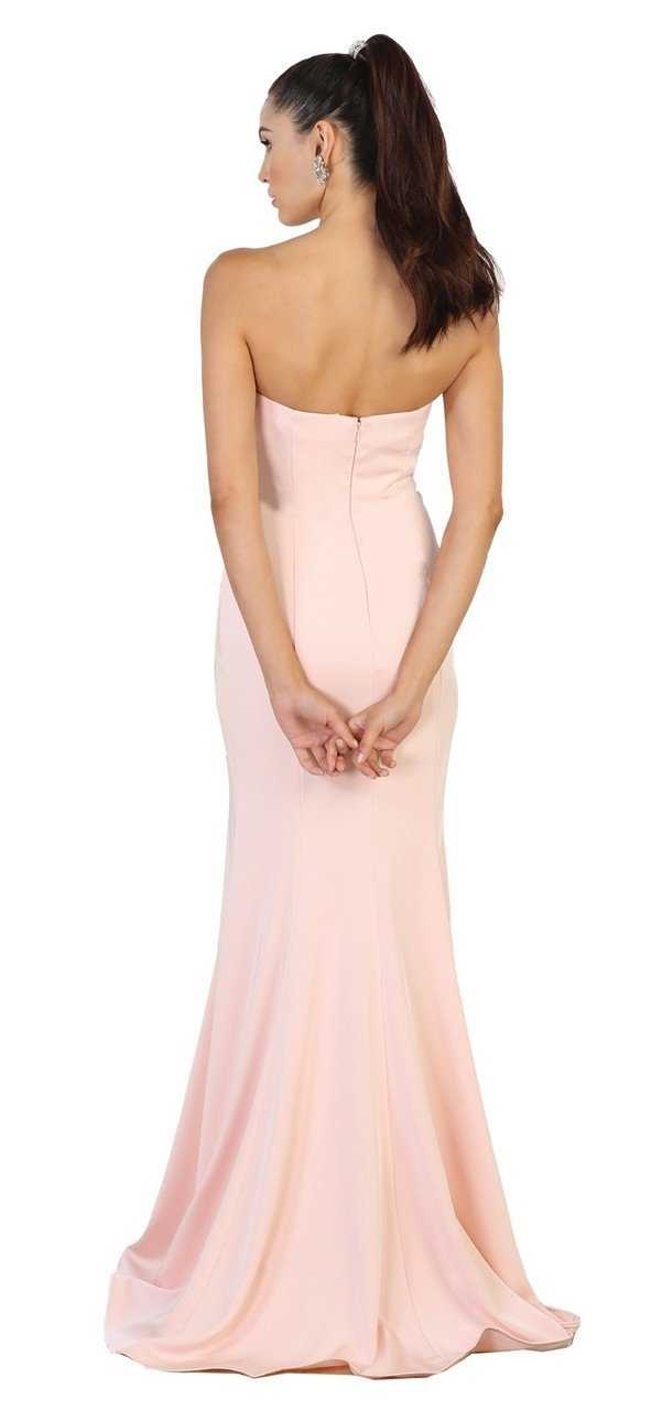 May Queen, May Queen Strapless Glimmering Waist Evening Gown MQ1497 - 1 pc Blush In Size 8 and 1 pc Burgundy in Size 6 Available