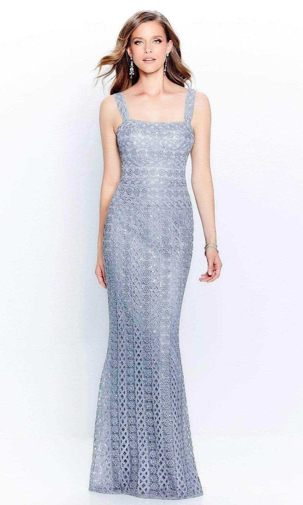 Montage by Mon Cheri, Montage by Mon Cheri 120916 - Square Sequin Lace Evening Dress