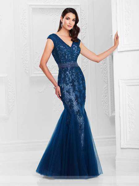 Montage by Mon Cheri, Montage by Mon Cheri - Trumpet Gown 117907 - 1 pc Champagne in Size 6 Available