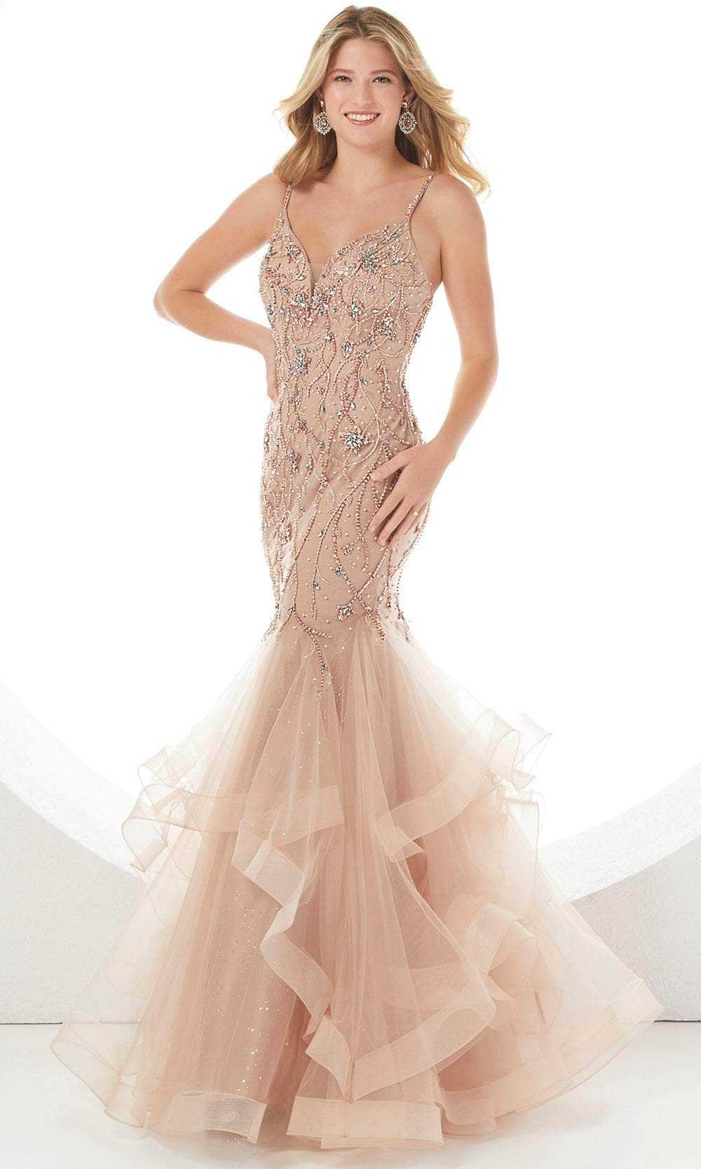 Panoply, Panoply - 14102 Beaded Tulle Mermaid Gown