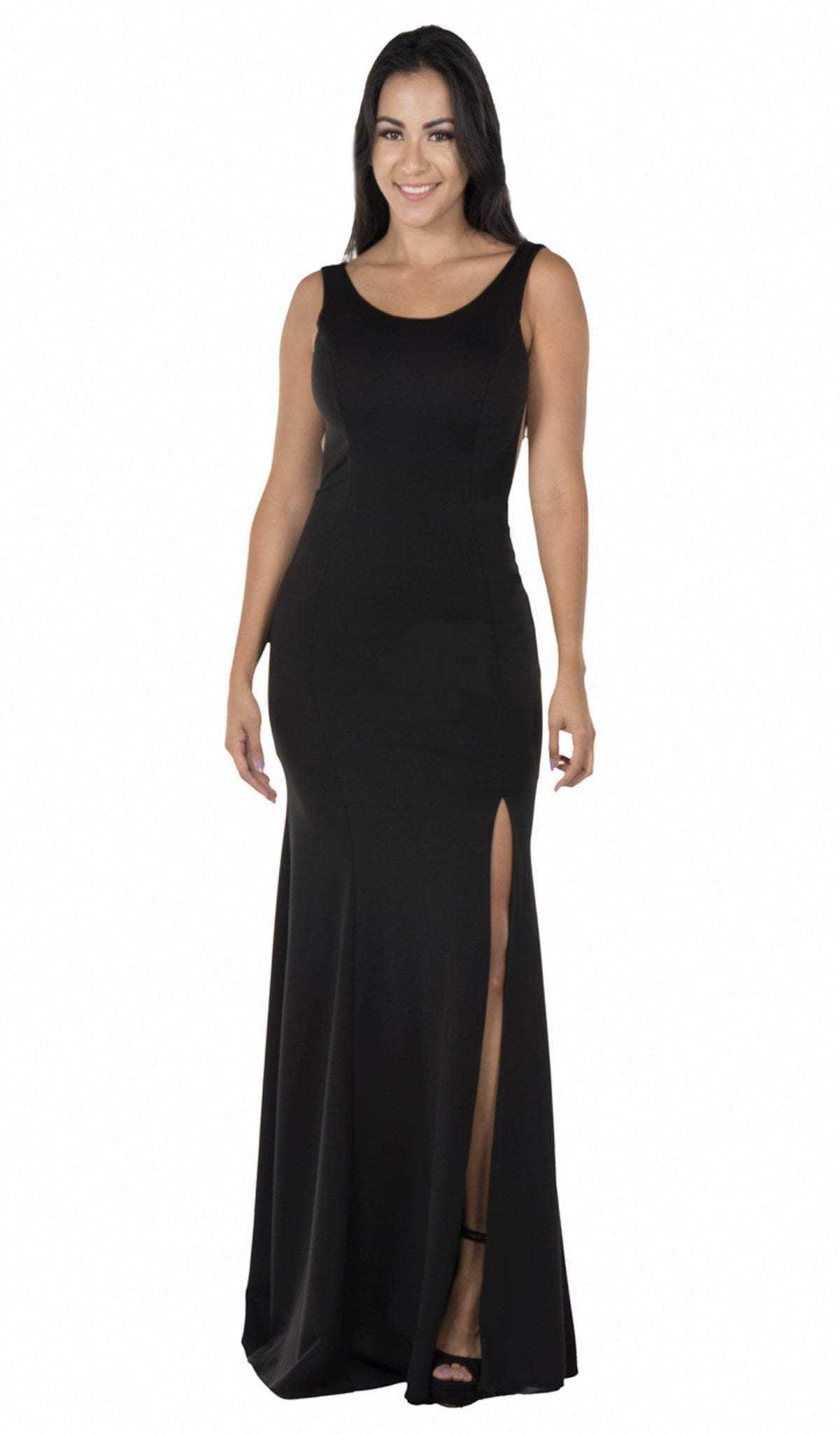 Poly USA, Poly USA - 8168 Illusion Cutout Scoop Jersey Gown