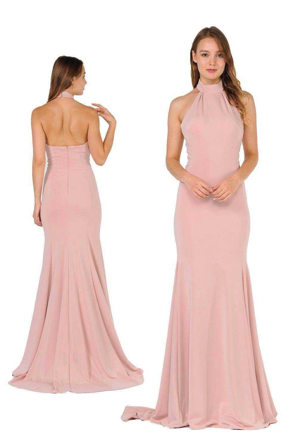 Poly USA, Poly USA 8252 - High Neck Sleeveless Prom Dress