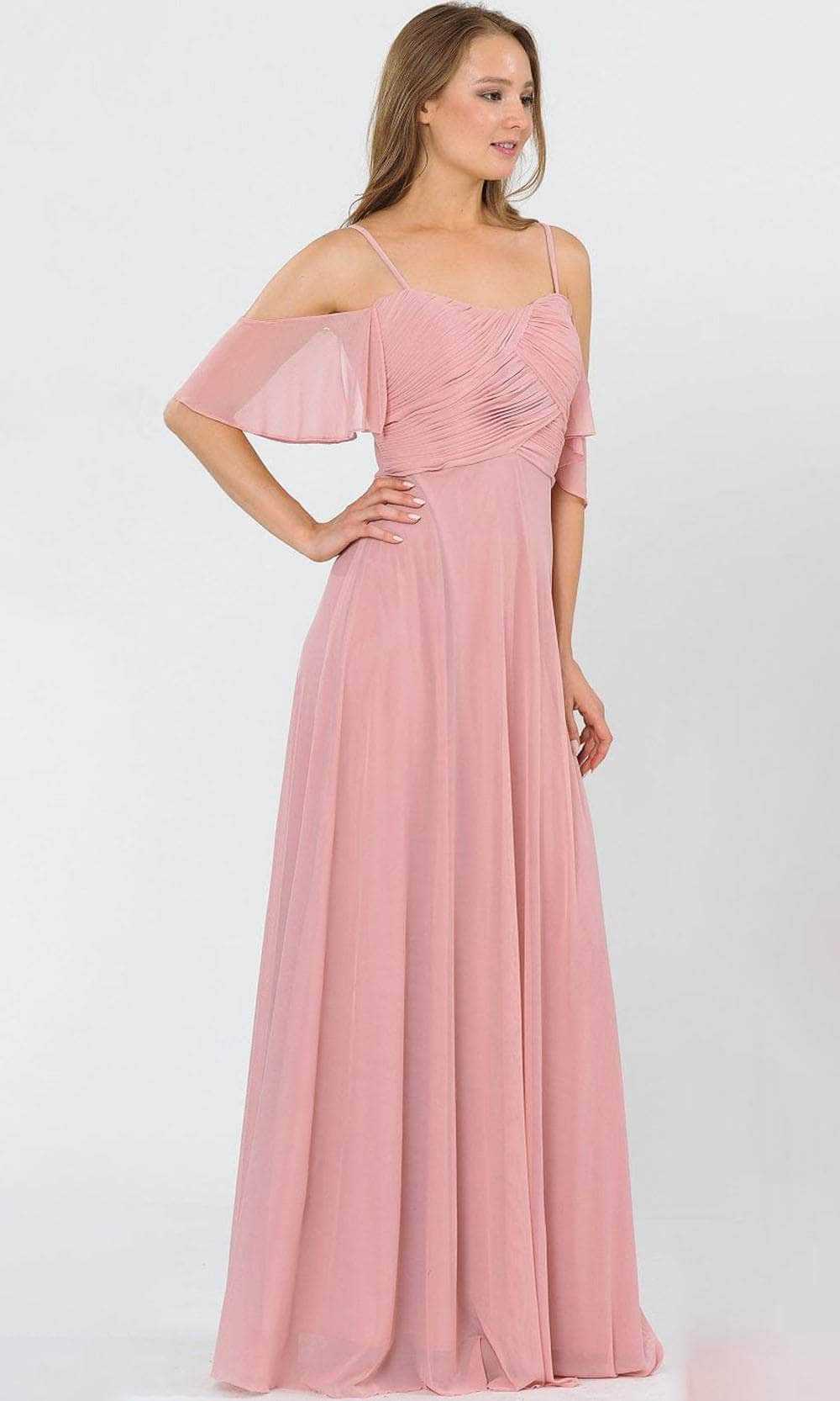 Poly USA, Poly USA 8552W - Off-shoulder Semi-sweetheart Long Gown