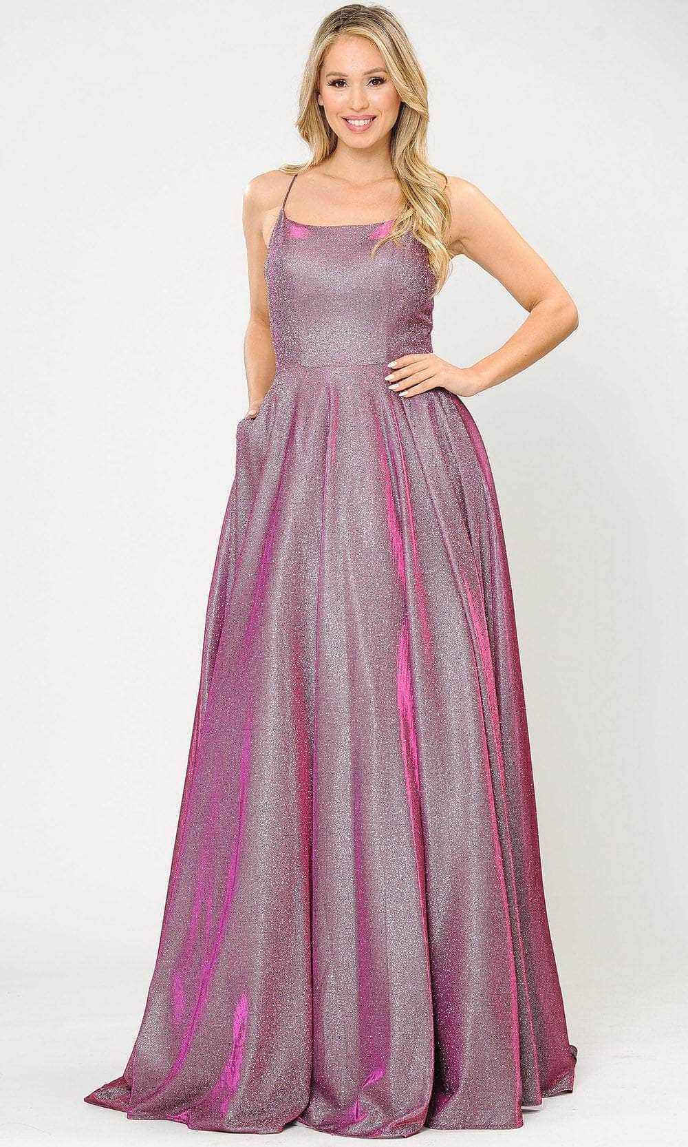 Poly USA, Poly USA 8574 - Sleeveless Iridescent A-Line Gown