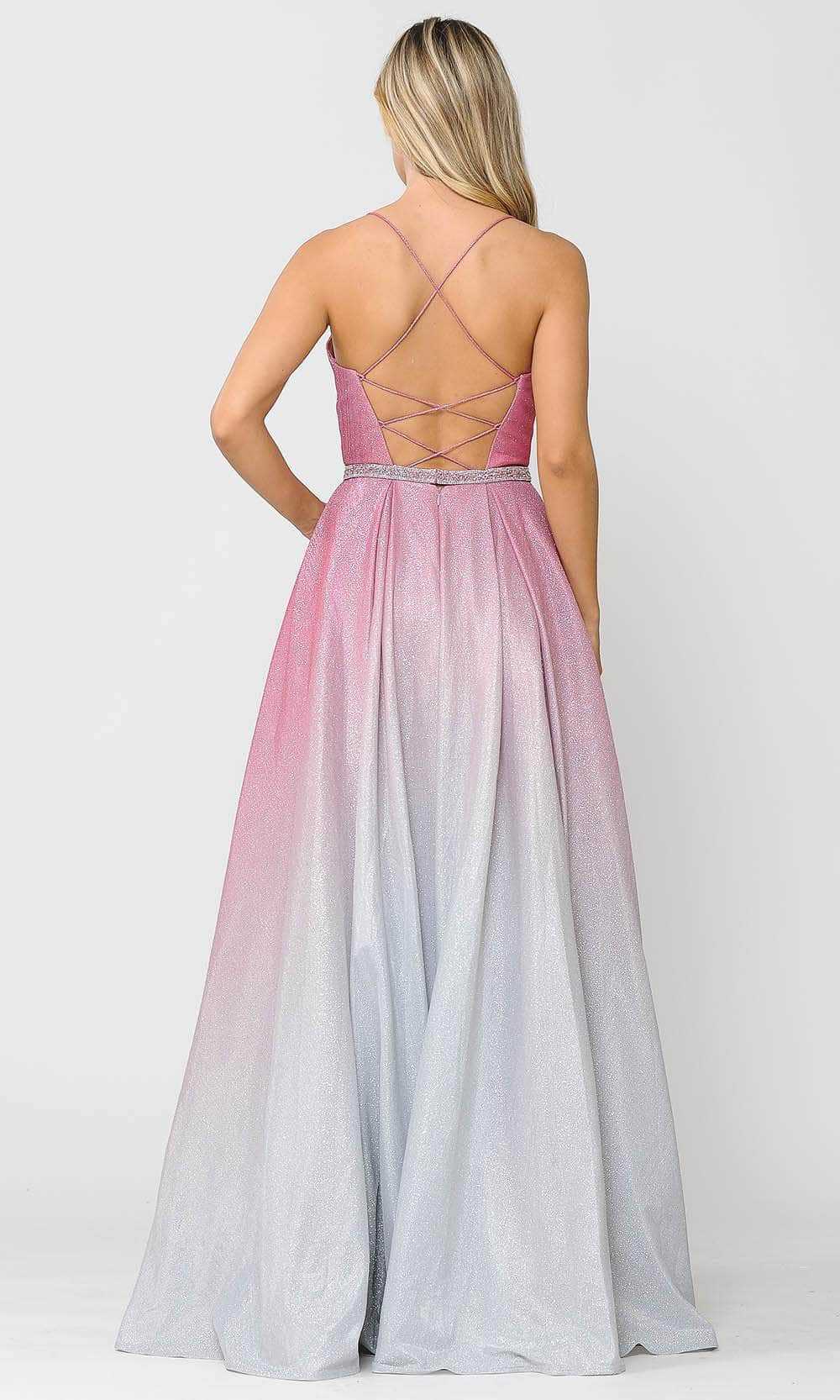Poly USA, Poly USA 8708 - Ombre-Styled A-line Prom Dress