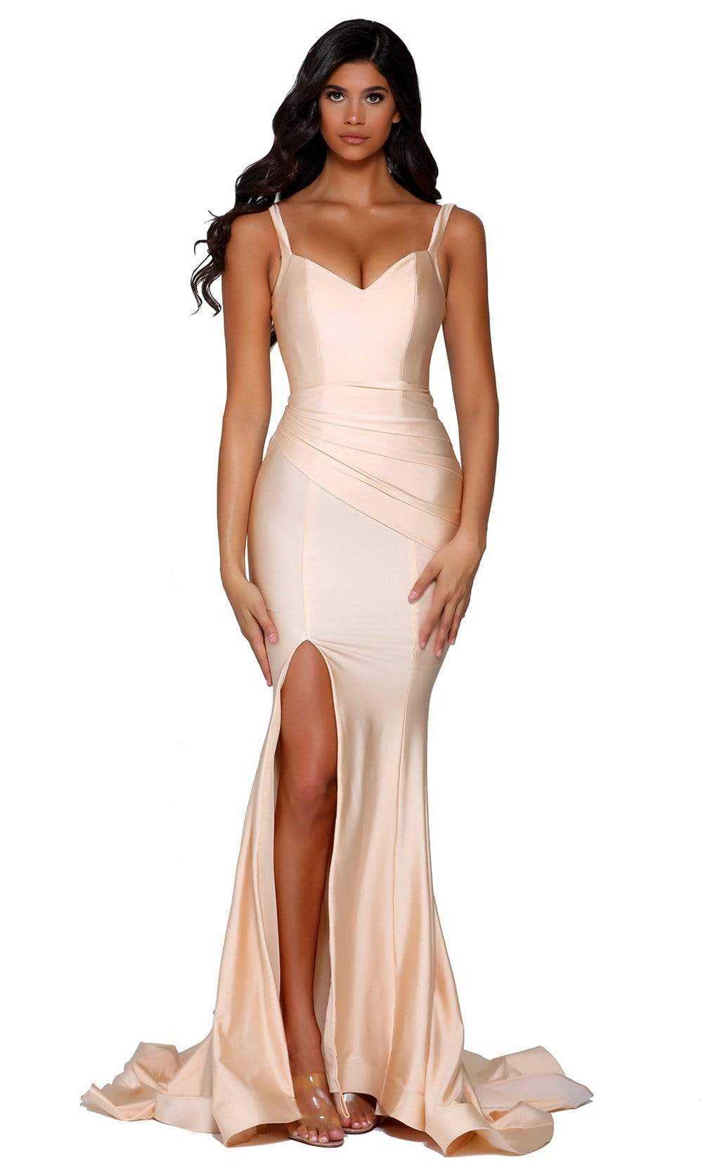 Portia and Scarlett, Portia and Scarlett - PS6339 Sleeveless V-Neck Simple Prom Mermaid Gown